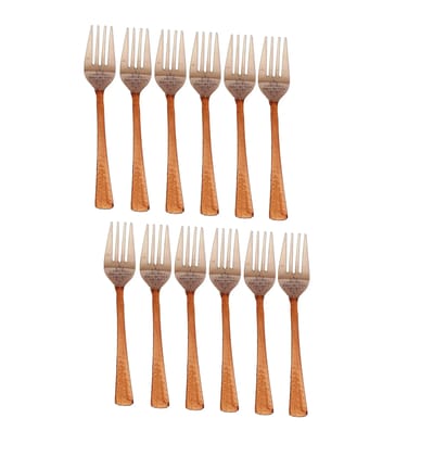 Steel Copper Hammered Fork 17.78 CMSes Length-12