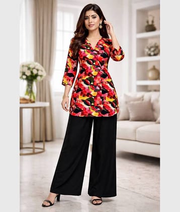 Mahek Fashion Women Printed Tunic With Palazzos Co-Ord Set ( Multi Color )