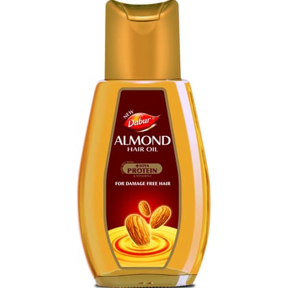 Dabur Almond Hair Oil, With Almonds, Soya Protein And Vitamin E, For Non Sticky, Damage Free Hair, Nourishes Scalp, 200Ml