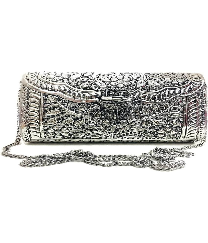 Shakuntla Vintage Sling Bag PU Set of 1 ( Silver )