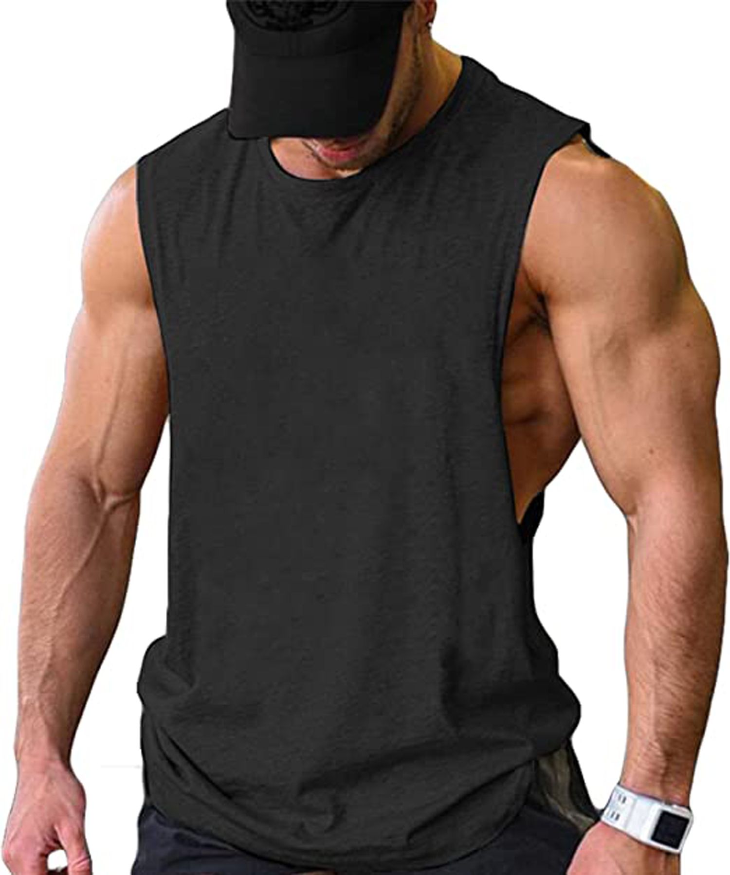 HOT BUTTON Get Ripped Men's Muscle Gym Workout Stringer Tank Tops - Perfect for Bodybuilding and Fitness - Comfortable and Stylish T-Shirts