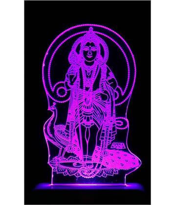 SUPER AJANTA 2033 Lord Kartikey 3D Night Lamp Multi - Pack of 1