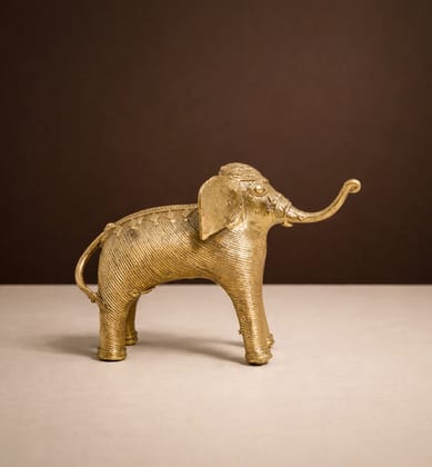 Handcrafted Bhareva Bell Metal Elephant Figurine – Tribal Heritage Decorative Showpiece