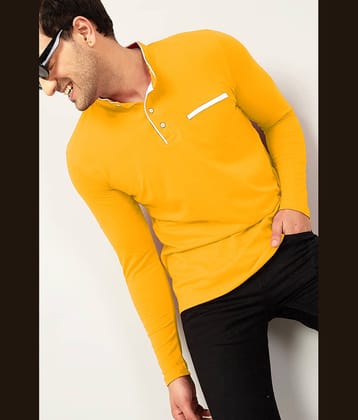 GESPO Pack of 1 Cotton Blend Regular Fit Men's T-Shirt ( Yellow )