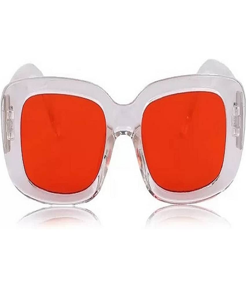 Creature - White Rectangular Sunglasses ( Pack of 1 )