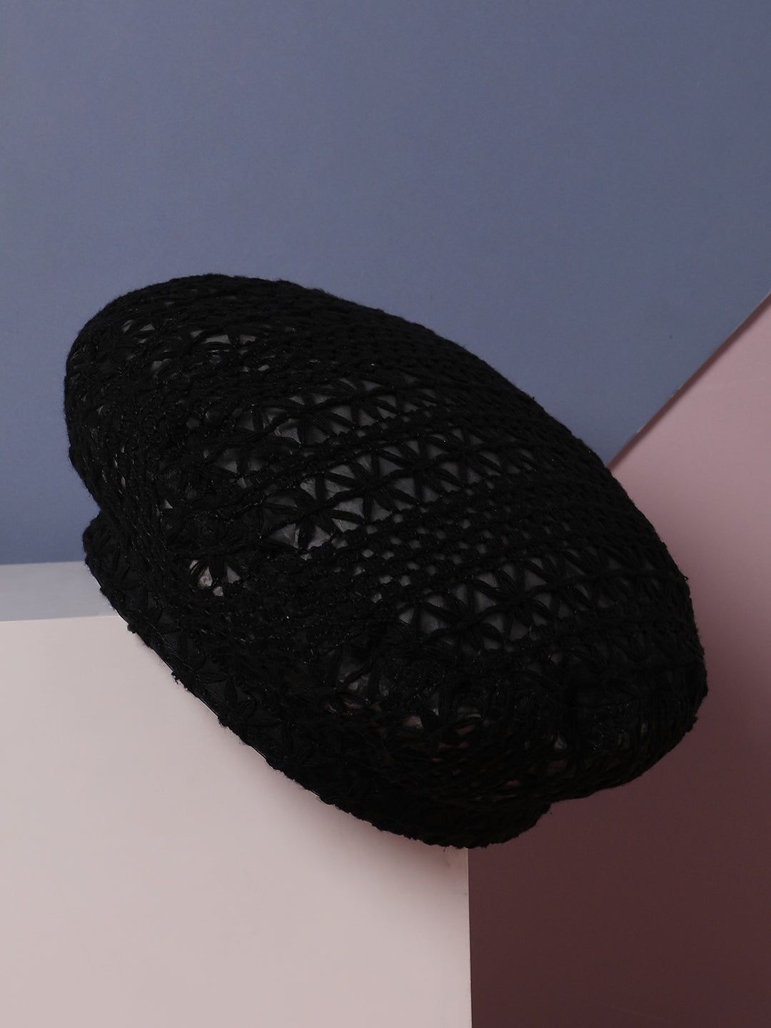 Self-Design Beret Hat - Black-Hat