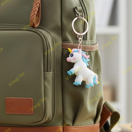 Vinglits Fantasy Shelf 3D Printed Keychains – Articulated Animal Toys, Pocket-Friendly Keyrings, Stress Relief Desk Toys for Kids & Adults, Collectible Accessories (Unicorn - Flora, Medium)