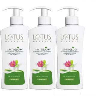 Lotus Herbals Whiteglow Skin Whitening  Brightening Hand  Body Lotion Spf25  Pa270Ml   (Pack Of 3)