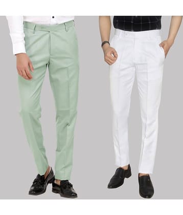 Kundan - Multicolor Cotton Blend Regular - Fit Men's Formal Pants ( Pack of 2 )