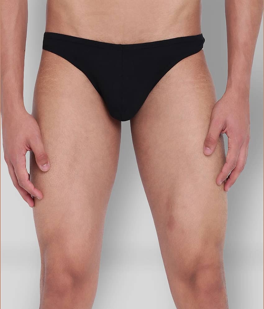 La Intimo Pack of 1 Modal Thongs For Men's ( Black )