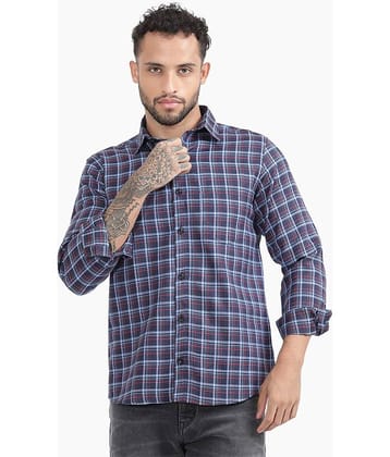 TrendiVastra Cotton Blend Slim Fit Checks Full Sleeves Men's Casual Shirt - Multicolor ( Pack of 1 )