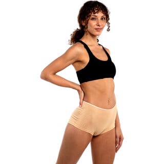 AshleyandAlvis Micro Modal, Anti Bacterial, Skinny Soft, Premium Boysleg Women Boy Short Beige Panty