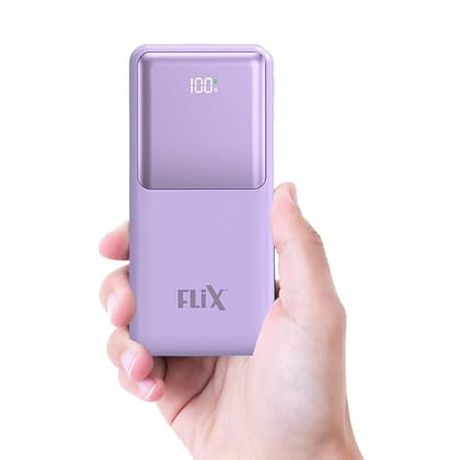 FLiX (Beetel) UltraCharge P125 20000mAh 22.5W QC Power Delivery PPS Power Bank, Tripple Output, Dual Input Type C & B, Percentage LED Indicator, Compatible iPhone, Samsung, Google (XPB-P125)(Purple)