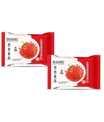 DR.RASHEL Strawberry WET WIPES Wet Wipes ( 25 Pcs ) Pack of 2