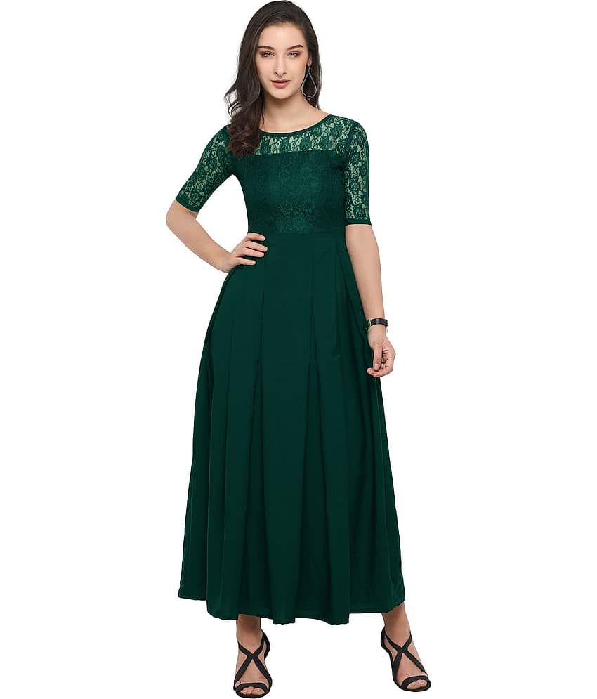 Sheetal associates Women Crepe Solid Gown ( Red )