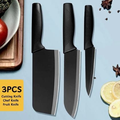 Stainless Steel 3 Pcs Chef Knife Set. Meat Knife with Sharp Blade