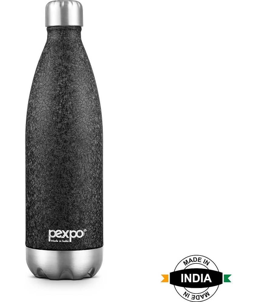 Pexpo 500ml 24 Hrs Hot and Cold ISI Certified Flask, Electro Vacuum insulated Bottle (Pack of 1, Black)