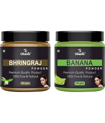 Oilanic 100% Pure Bhringraj Powder & Banana Powder For Skincare Hair Mask 200 g Pack of 2