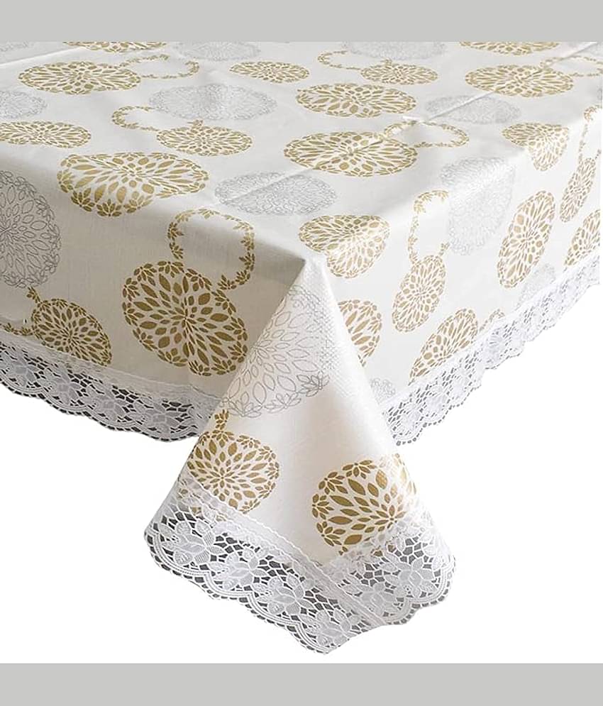 CreadCraft Printed PVC 4 Seater Rectangle Table Cover ( 150 x 105 ) cm Pack of 1 Multi