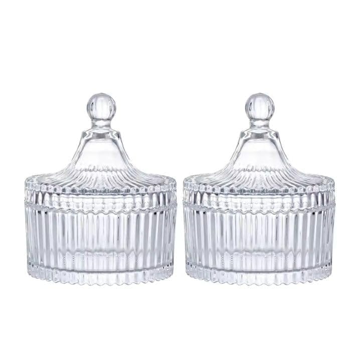 Glass Mukhwas Jar with Lid | 200 ML | Attractive Designer Candy Jar | Multi-Purpose Bowl | Decorative Container For Pickle, Food nuts |