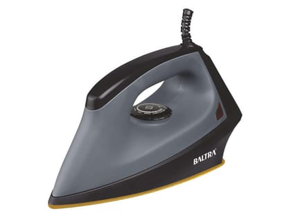 BALTRA Flash 1000 watts Dry Iron with Shock Proof Plastic Body, Non Stick Greblon Coating Soleplate for Longer Durability, Overheat Safety Shutoff