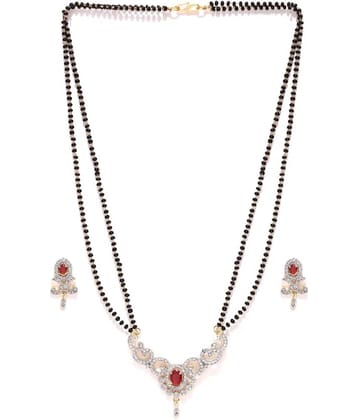 PUJVI - Silver Mangalsutra Set ( Pack of 1 )