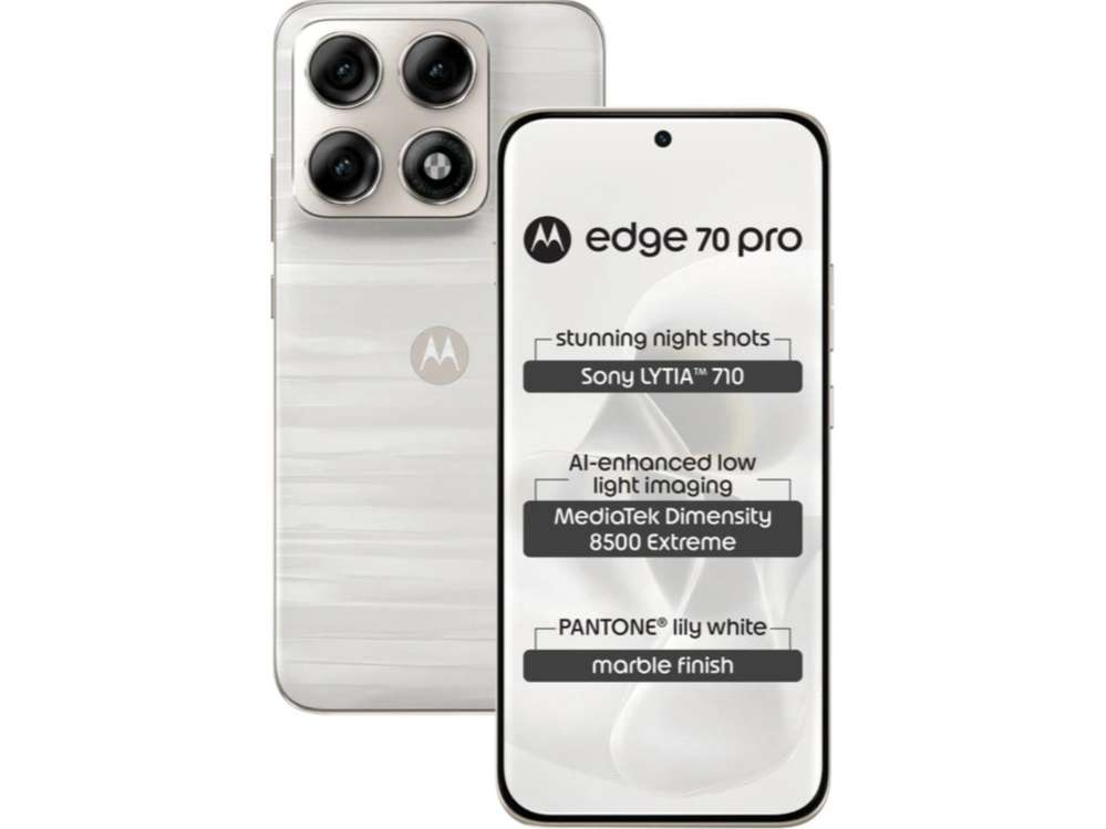 Motorola Edge 70 Pro Smartphone, 8GB RAM, 256GB Storage - Pantone Lily white