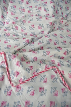 Pastel Pink Buta Dohar : Premium CottonDouble
