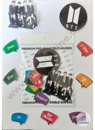 CAKE DECOR™ Edible Pre Cut Wafer Paper - BTS Cake Topper - (Set of 9 pcs) WPC-056