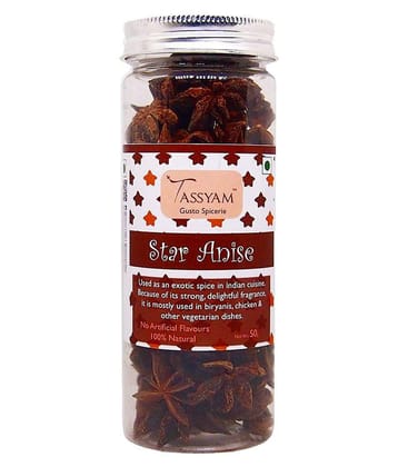 Tassyam - 50 gm Chakra Phool (Star Anise) (Pack of 1)