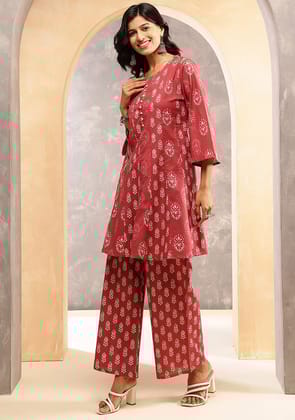 Terracotta Bloom Kurta Set-S