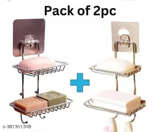 PERIX Storage Rack Kitchen Bathroom Self Adhesive Double Layer