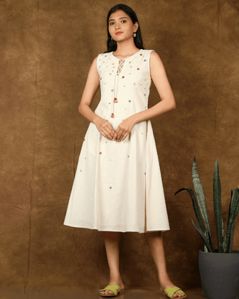 Sleeveless A line Summer frock-S
