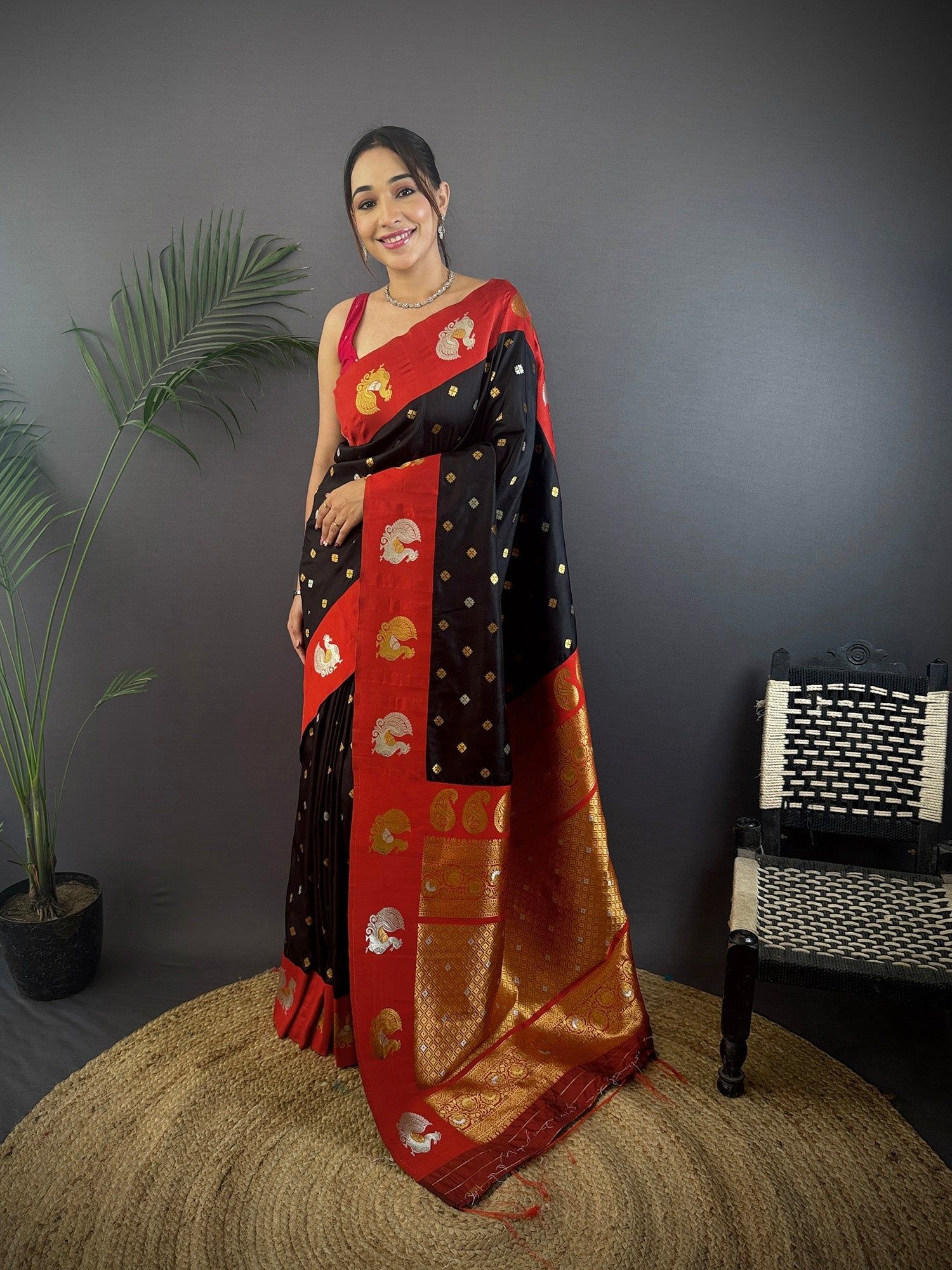 Black Soft Silk Banarasi Saree with Zari Border – Shop Now