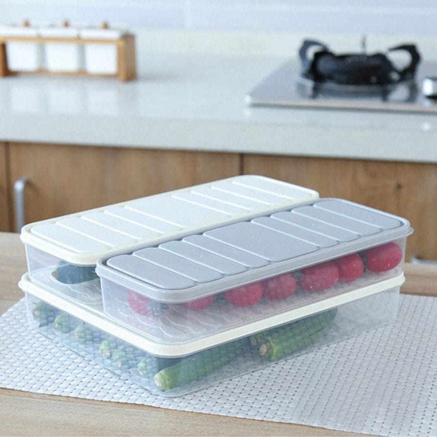 Wholesale Item - VEGETABLE FRUITS FRESH ORGANIZER STORAGE BOX WITH LID(SET OF 3) REFRIGERATOR - MOQ 16 Pieces