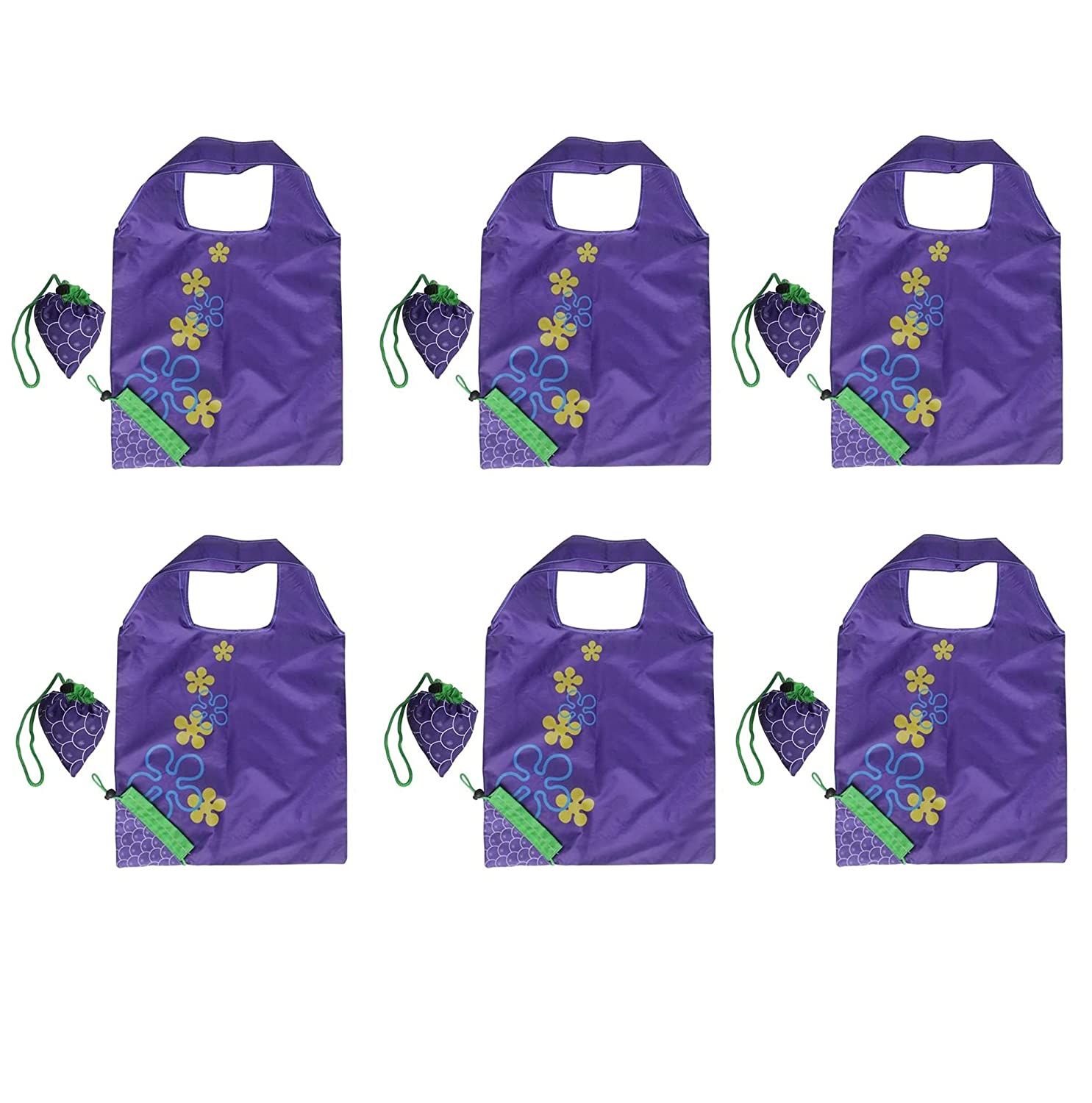 6 Grape Foldable Shopping Bags