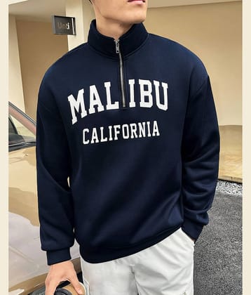 Eyebogler Fleece Mandarin Collar Men's Sweatshirt - Blue ( Pack of 1 )