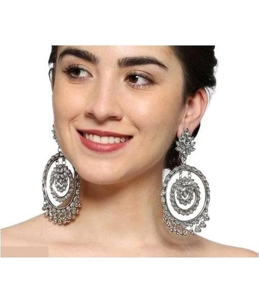 Samridhi DC Silver Jhumki Earrings ( Pack of 1 )