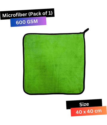 KLEANSHINE Green 600 GSM Microfiber Cloth For Automobile ( Pack of 1 )