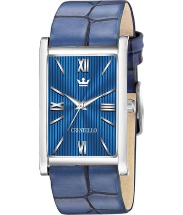 Crestello - Blue Leather Analog Men's Watch