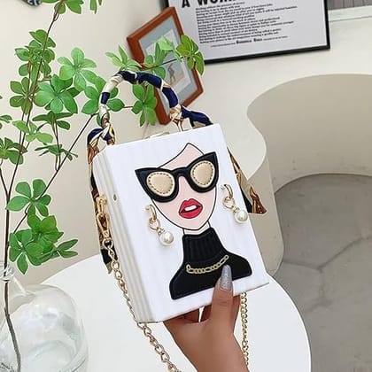 Unique 3D Funky Lady Face PU Leather Unique 3D Funky Lady Face PU Leather
