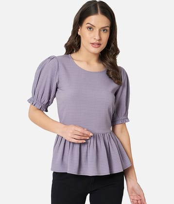 ALL WAYS YOU Women's Crepe Peplum Top ( Purple )