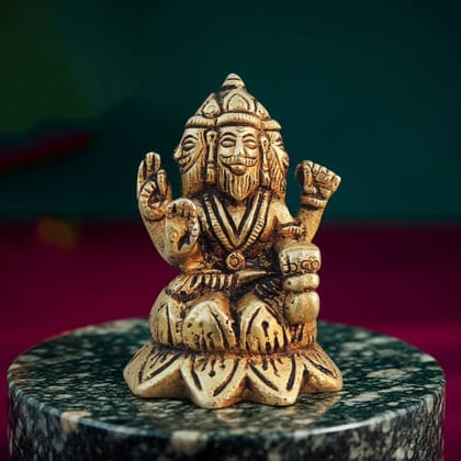 Brass Brahma Ji God Idol Statue – Lord Brahma Brass Murti Home Decor, Height : 2.2 Inch (BSMAS1397 B)