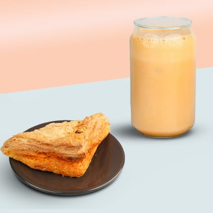 Irish Cold Coffee (R) + Veg Puff