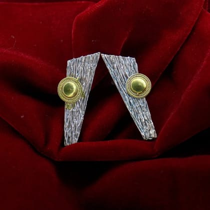 Oxidized Silver Stud Earrings with Intricate Detailing For Girl & Women