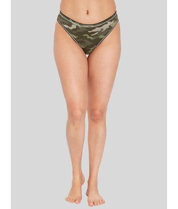 ILRASO Cotton Printed Women's Bikini ( Green )