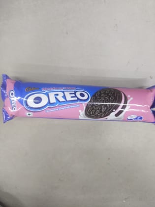 Oreo Chocolatey sandwich biscuits Bury strawberry crème flavoured 