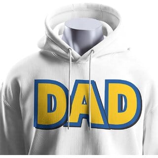BULL CLOTHING DAD White Hoodie Design with 60 Cotton / 40 Polyester  280 GSM for Softness and Comfort (M)