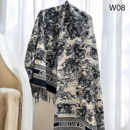 DR Luxury  WOOLEN STOLE W08-Black