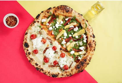 Sourdough - Half & Half Veg Pizza With White Sauce